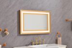 36*24 LED Lighted Bathroom Wall Mounted Mirror with High Lumen+Anti-Fog Separately Control